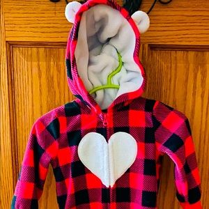 Carters Baby Girl 12-18 MO Fleece Hooded Jumpsuit